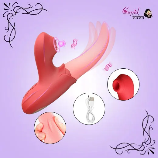 Rechargeable Silicone Tongue Multi Vibrator Clitoris Sucker