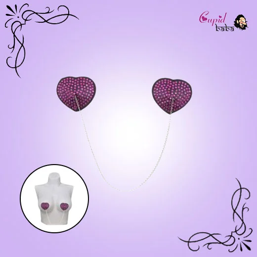 1 Pair Sexy Heart Shape Chain Nipple Cover Women Breast Wear Stickers