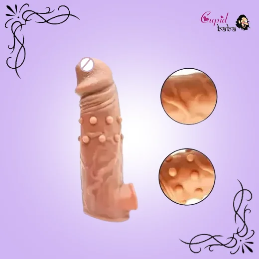 16cm Soft Silicone Penis Sleeve Big Realistic Penis Enlargement Extender Sleeve