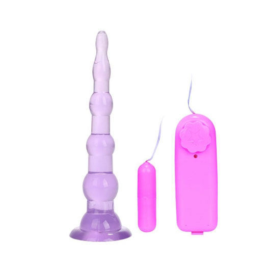 Remote Control Vibrating Jelly Anal Plug with Suction Cup