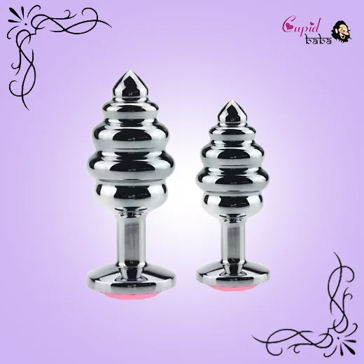 2pcs Spiral Metal Anal Prostate Jewelry Butt Plug
