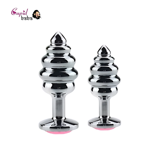 2pcs Spiral Metal Anal Prostate Jewelry Butt Plug