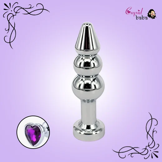 3 Bead Steel Heart shape Butt Plug