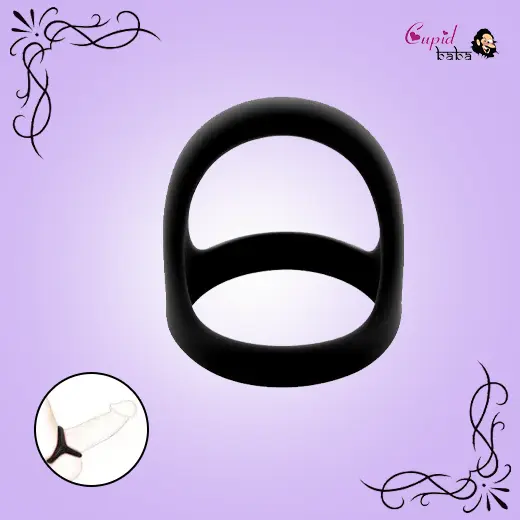 3 Holes Cock Ring with Strong Grip Black Color Men