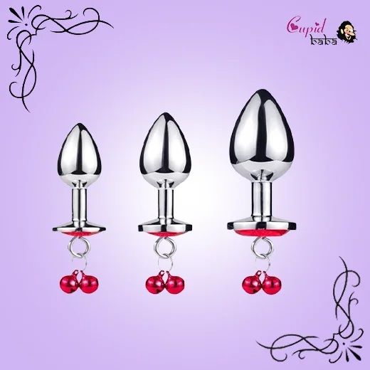 3 Pcs Luxury Round Shaped Anal Butt Plug With Clamps