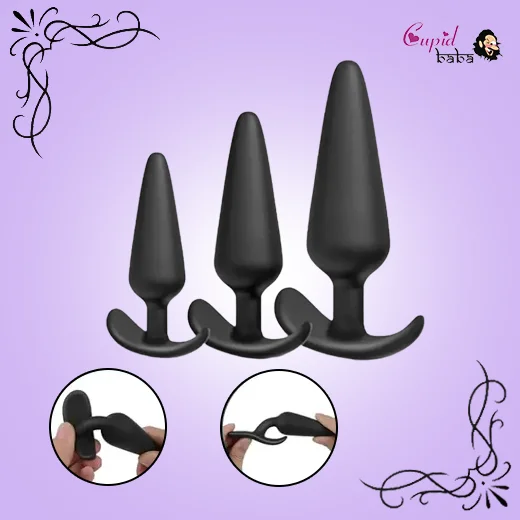3 Pcs Silicone Unisex Butt Plug Training Set