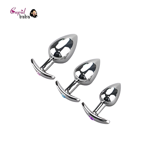 3PCS Colorful Metal Jeweled Shaped Anal Plug Diamond Prostage Massager