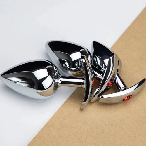 3PCS Colorful Metal Jeweled Shaped Anal Plug Diamond Prostage Massager