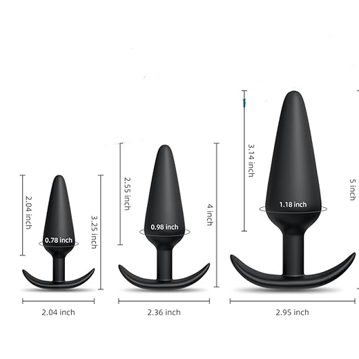 3 Pcs Silicone Unisex Butt Plug Training Set