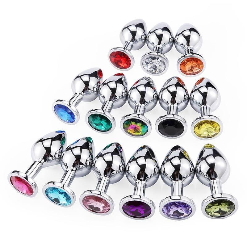 Small Anal Beads Crystal Jewelry Steel Butt Plug
