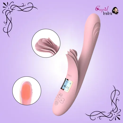 41.2 C Intelligent Vibrator Wand Multiple Tongues G Spot Rabbit Vibrator LCD Screen Heated Sex Toy for Woman