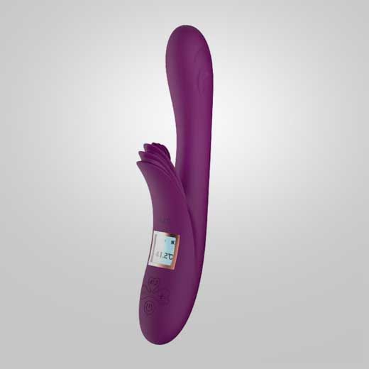 41.2 C Intelligent Vibrator Wand Multiple Tongues G Spot Rabbit Vibrator LCD Screen Heated Sex Toy for Woman