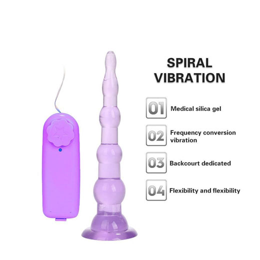 Remote Control Vibrating Jelly Anal Plug with Suction Cup