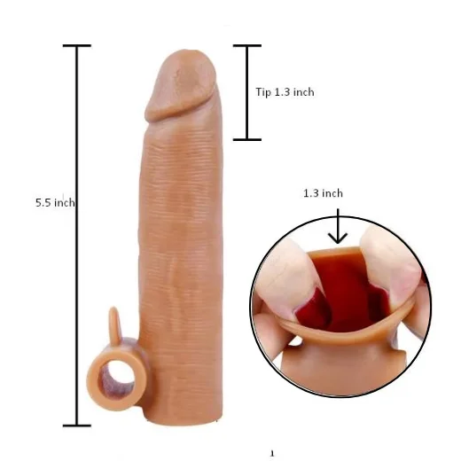 5.5 Inch Liquid Silicone Vibrating Penis Sleeve