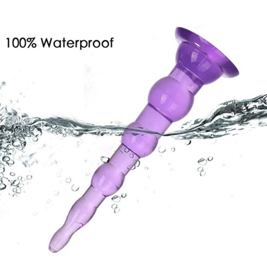 Remote Control Vibrating Jelly Anal Plug with Suction Cup