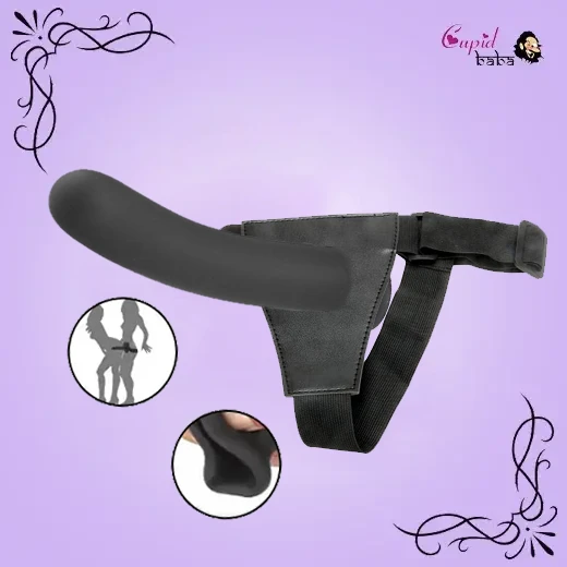 6 Inch Curved Cup Flexible Smooth Silicone Anal Dildo With Belt