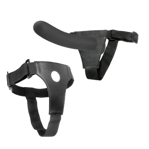 6 Inch Curved Cup Flexible Smooth Silicone Anal Dildo With Belt