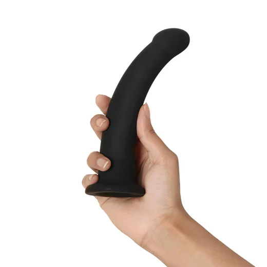 6 Inch Curved Flexible Smooth Silicone Anal Dildo for Men and Women