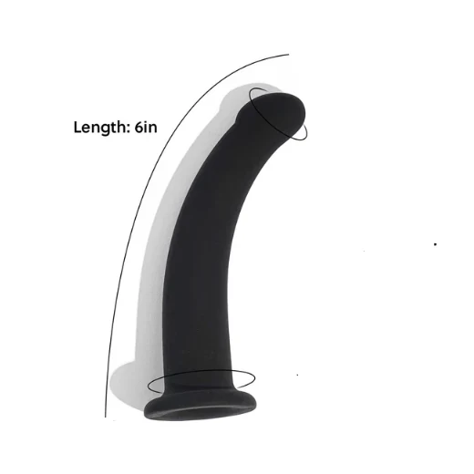 6 Inch Curved Flexible Smooth Silicone Anal Dildo for Men and Women
