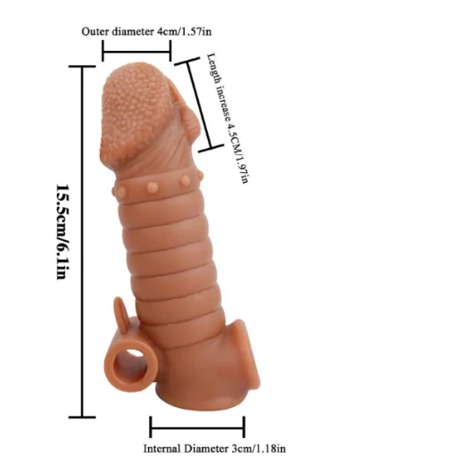 6.1 Inch Ribbed Vibrating Cock Sleeve Penis Enhancer