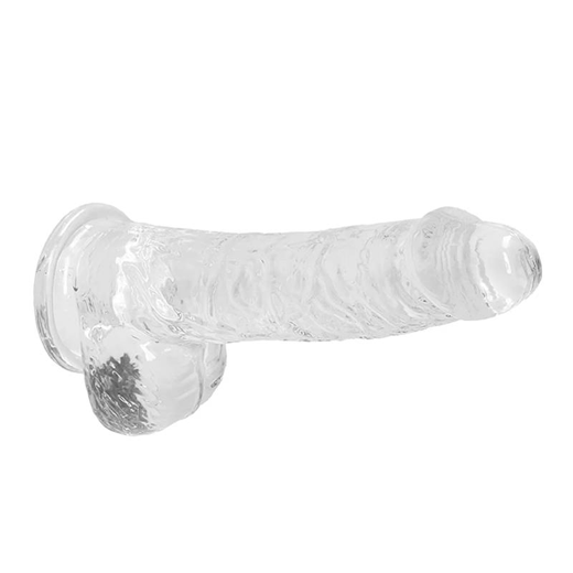 6.5 Inch Transparent Suction Slim Dildo