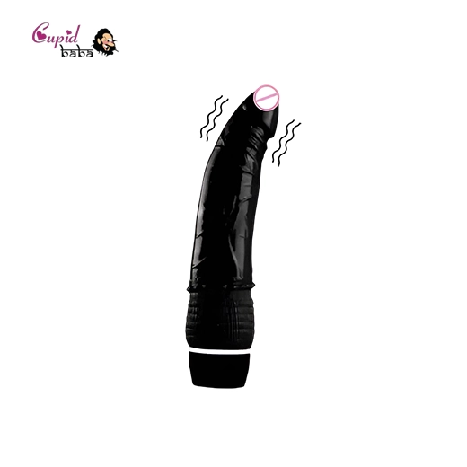 7 Inch Black Soft Jelly Rubber Female Masturbation Vibrator Dildo