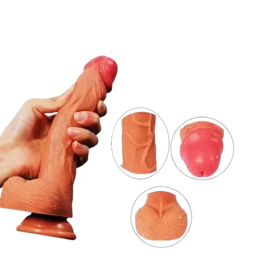 7 Inch Silicone Realistic Dildo with Pink Head