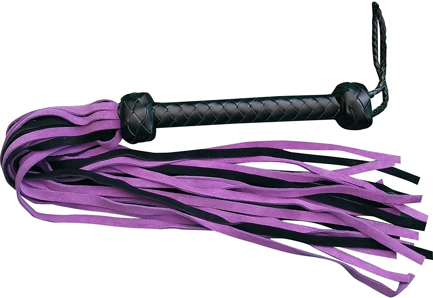 Black Faux Leather Flogger with Purple