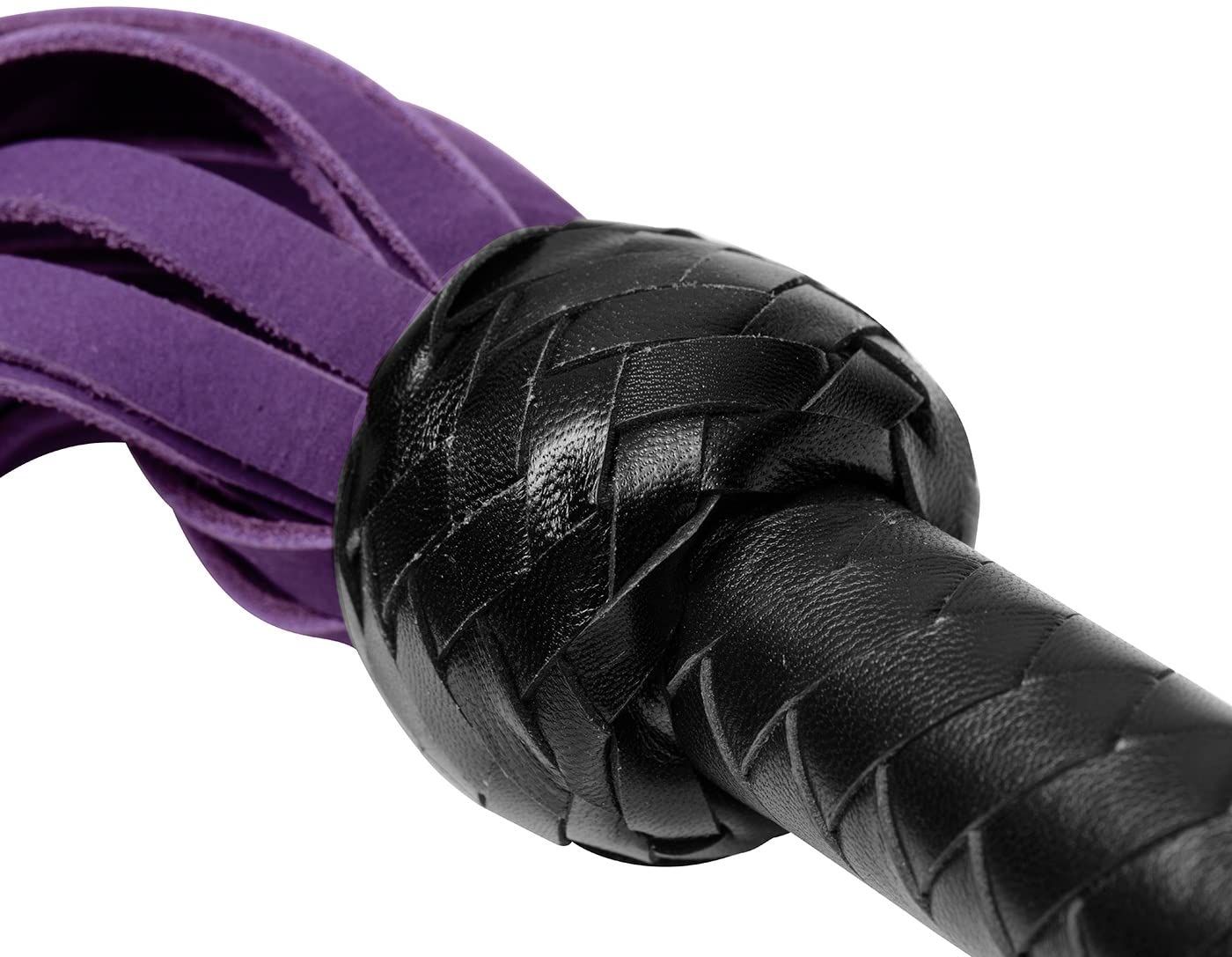 Leather Nubuck Purpule Flogger Whip