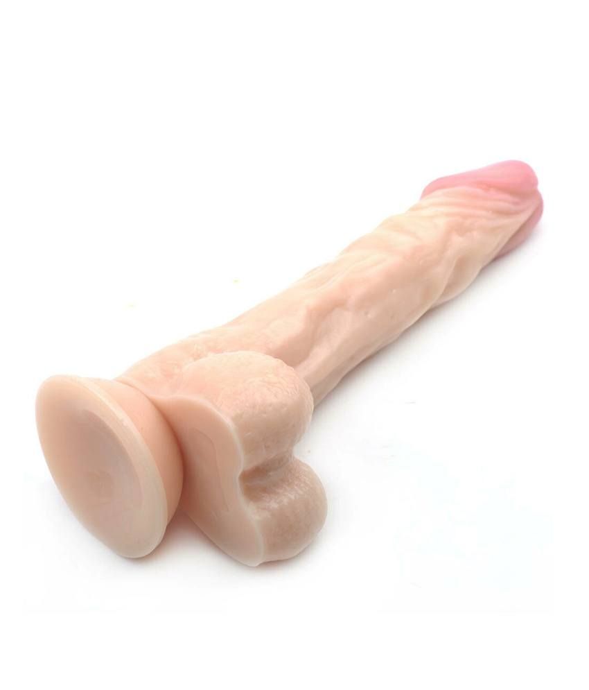 8.3 Inch Long Realistic Pink Head Dildo Penis With Balls