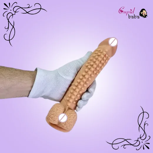8.9 Inch Long Realistic Dotted Penis Sleeve With Balls