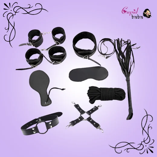 9Pcs Luxury Black BDSM Kit