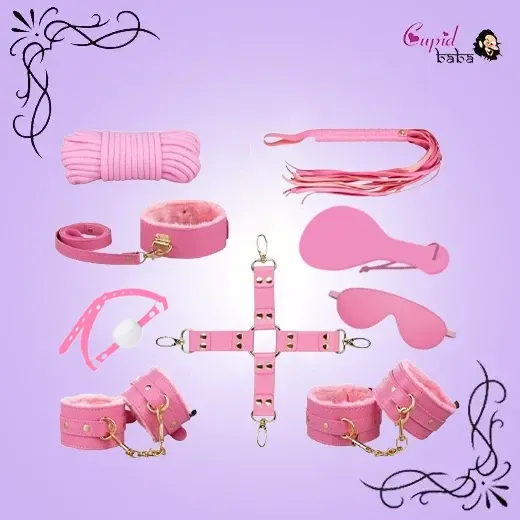 9Pcs Luxury Pink BDSM Kit