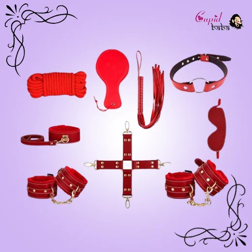 9Pcs Luxury Red BDSM Kit