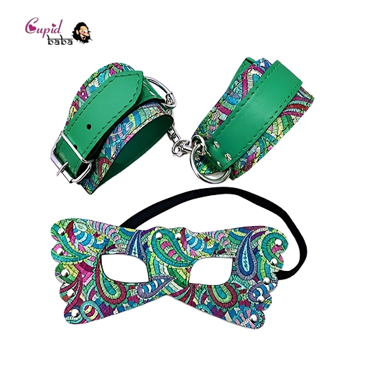 Adjustable Colorful Wrist Cuffs and Blindfold Set