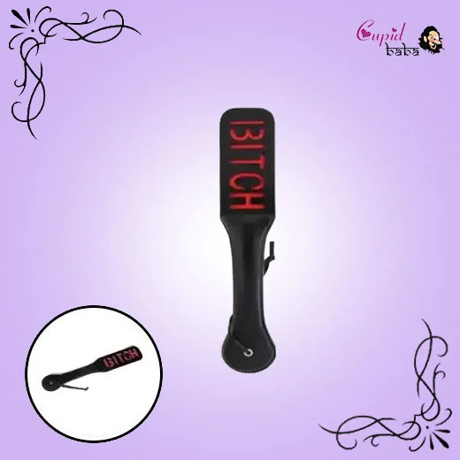 Adult Game BITCH PU Leather Hand Shank Whip (Pink /Black)