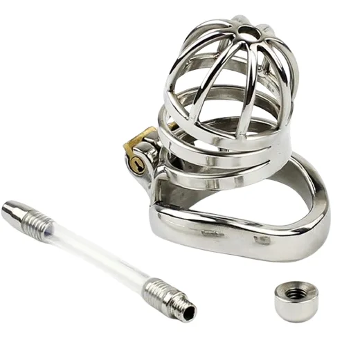 Attica Chastity Cage Lock with Urethral Tube For Men