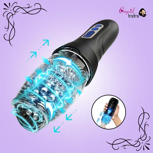Automatic Transparent Vibrating Masturbation Cup For Male