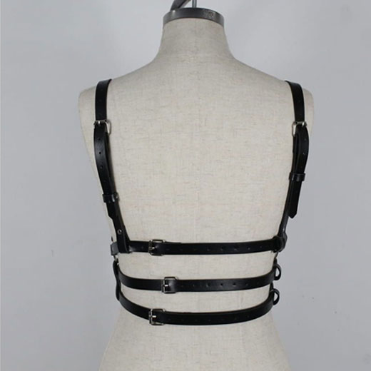 Sexy Chest Harness Leather Bandage Strappy Rave Bra for Women