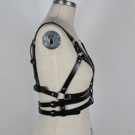 Sexy Chest Harness Leather Bandage Strappy Rave Bra for Women