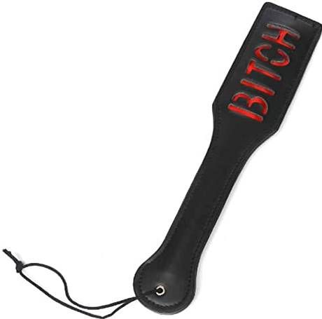 Adult Game BITCH PU Leather Hand Shank Whip (Pink /Black)