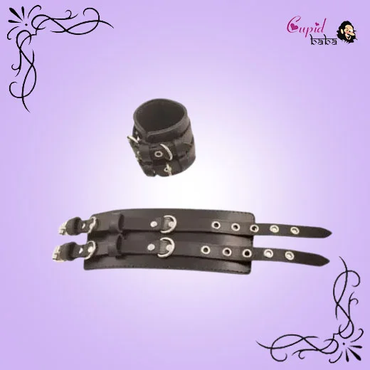 Black Double Buckle Handcuffs