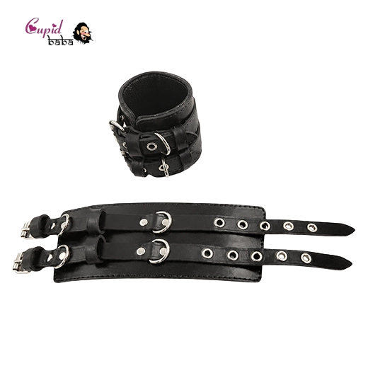 Black Double Buckle Handcuffs
