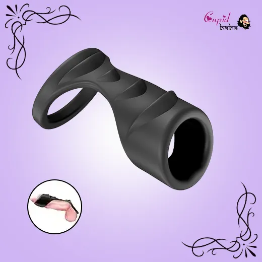 Black Dual Cock Ring Cradle