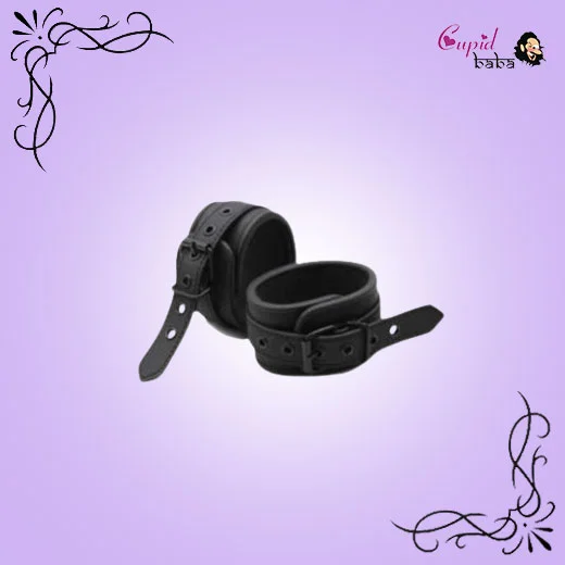 Black Leather BDSM Bondage Handcuffs