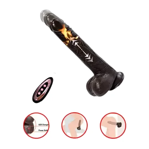 Black Thrusting for Woman silicone Heated Sucker Penis Remote Dildos