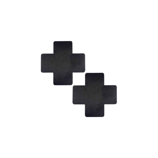 Black Cross leather Nipple Covers