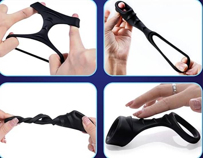 Black Dual Cock Ring Cradle