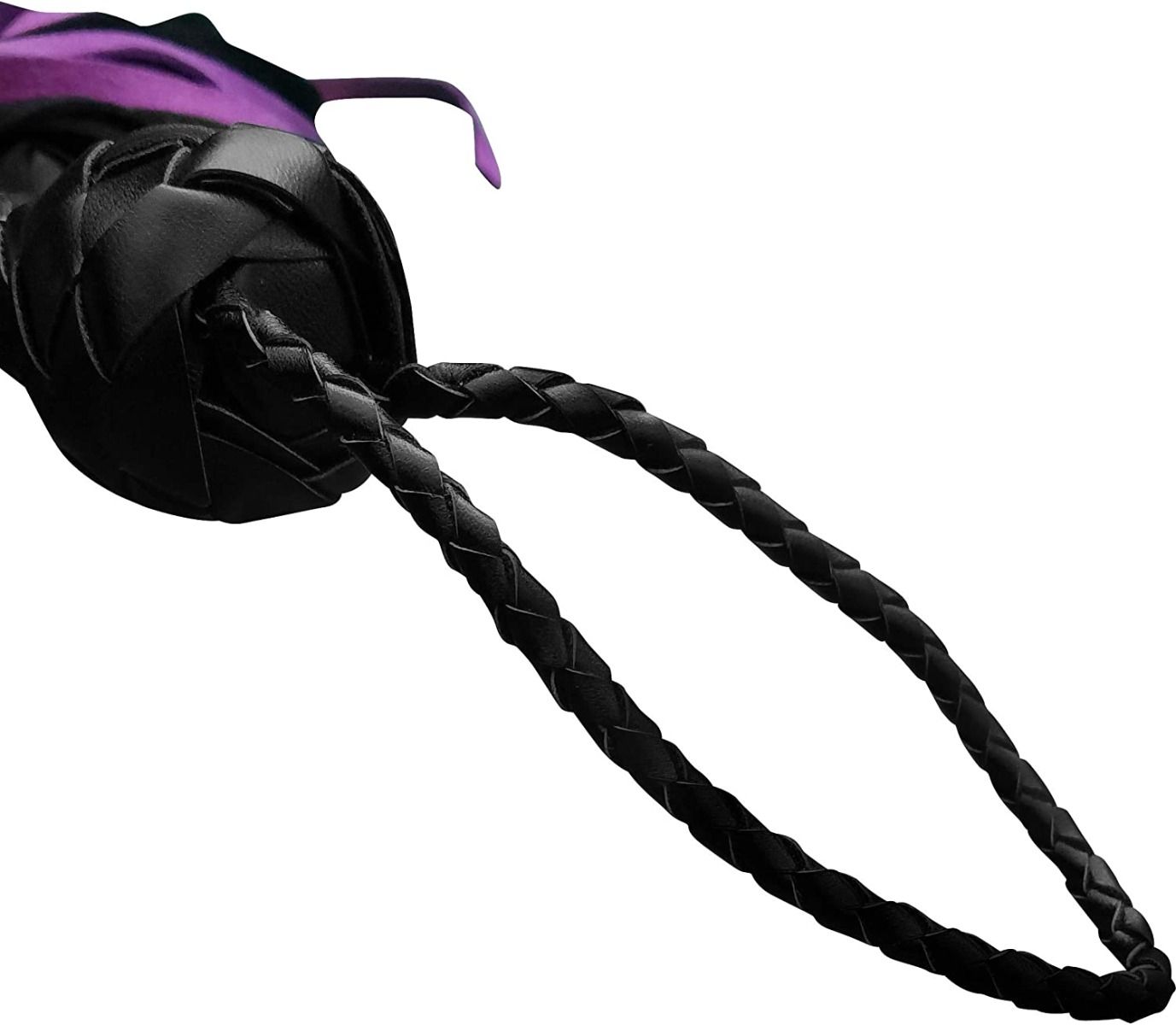 Black Faux Leather Flogger with Purple