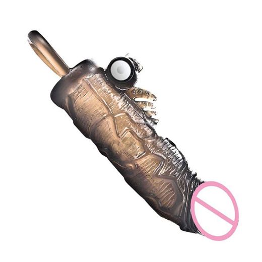Black Penis Extender Sleeve Delay Ejaculation with vibration